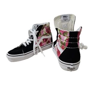 Vans Women's SK8 Hi Platform Floral & Suede Skateboard Shoes
